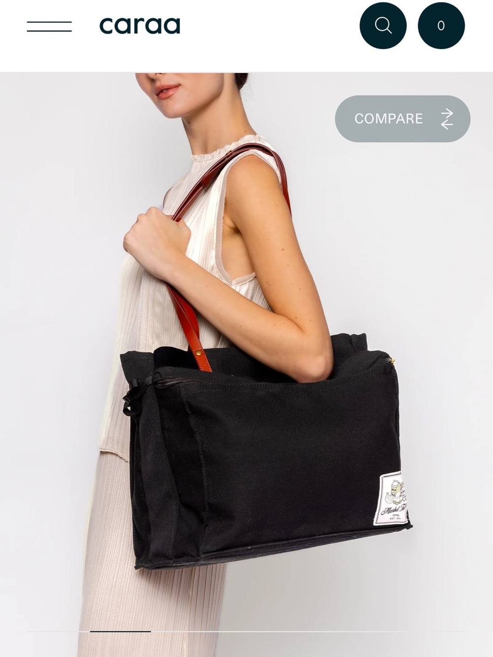 caraa Market Tote in Black - Picture 10 of 13